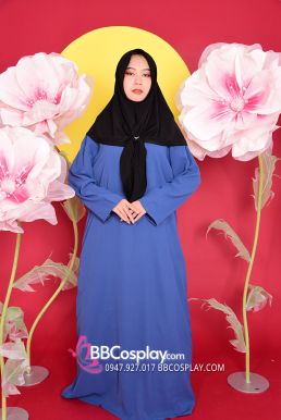Trang Phục Phụ Nữ Trung Đông Abaya Xanh Ai-Amira Đen