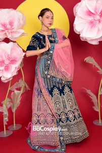 Đồ Ấn Độ Lehanga Xanh Cobalt Blue