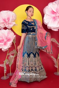 Đồ Ấn Độ Lehanga Xanh Cobalt Blue