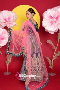 Đồ Ấn Độ Lehanga Xanh Cobalt Blue