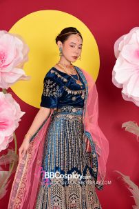 Đồ Ấn Độ Lehanga Xanh Cobalt Blue