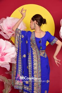 Sari Truyền Thống Ấn Độ Xanh Cobalt Blue