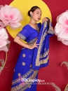 Sari Truyền Thống Ấn Độ Xanh Cobalt Blue