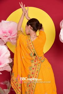 Sari Truyền Thống Ấn Độ Vàng Mustard
