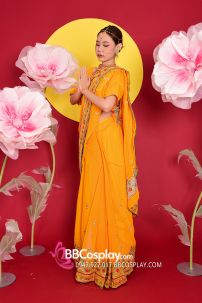 Sari Truyền Thống Ấn Độ Vàng Mustard