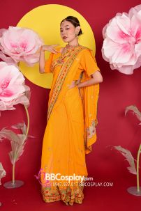 Sari Truyền Thống Ấn Độ Vàng Mustard