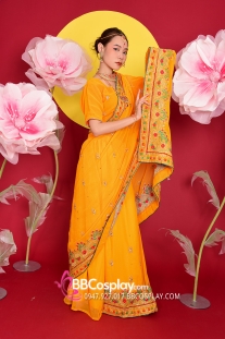 Sari Truyền Thống Ấn Độ Vàng Mustard