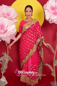 Sari Truyền Thống Ấn Độ Hồng Ruby