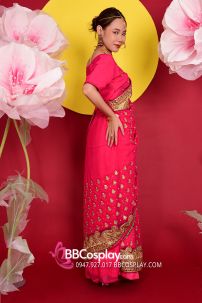 Sari Truyền Thống Ấn Độ Hồng Ruby