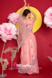 Đồ Truyền Thống Ấn Độ Saree Hồng Salmon
