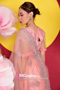 Đồ Truyền Thống Ấn Độ Saree Hồng Salmon