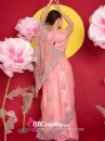 Trang Phục Truyền Thống Ấn Độ Saree Hồng Salmon