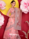 Trang Phục Truyền Thống Ấn Độ Saree Hồng Salmon