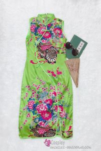 Sườn Xám Phi Xanh Lá Size S