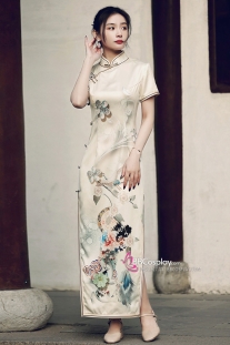 Sườn Xám Dáng Dài Thượng Hải Đi Tiệc Lễ Tân