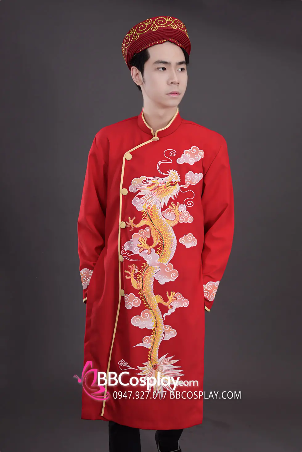 Áo Dài Nam Cách Tân Rồng Thăng Thiên