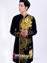 Áo Dài Nam Đen Vẽ Rồng Vàng
