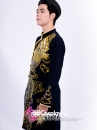 Áo Dài Nam Đen Vẽ Rồng Vàng