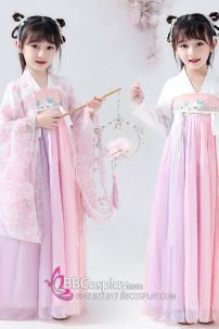 Hán Phục Chị Hằng Nga Hồng Xích Tử Chu Trẻ Em