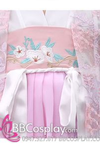 Hán Phục Chị Hằng Nga Hồng Xích Tử Chu Trẻ Em