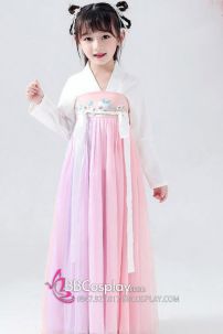 Hán Phục Chị Hằng Nga Hồng Xích Tử Chu Trẻ Em