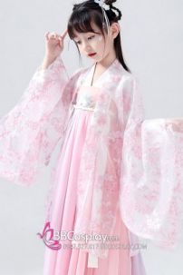 Hán Phục Chị Hằng Nga Hồng Xích Tử Chu Trẻ Em