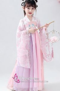 Hán Phục Chị Hằng Nga Hồng Xích Tử Chu Trẻ Em