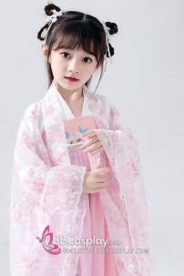 Hán Phục Chị Hằng Nga Hồng Xích Tử Chu Trẻ Em