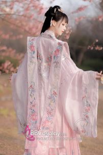 Hán Phục Ly Cơ - Tuyệt Khuynh Thành Tone Hồng Thêu Hoa Chính Hãng