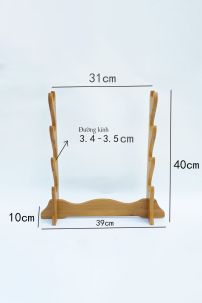 Giá Để Kiếm Gỗ Vàng Tự Nhiên Nguyên Khối 4 Tầng