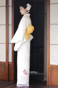 [Đặt May] Bộ Yukata Trắng Kem Nguyên Bản Cho Resort, Spa, Nhà Hàng Nhật
