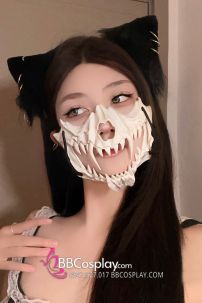 Mặt Nạ Halloween Trắng Nữa Mặt Mẫu Mới 2023