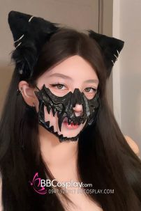 Mặt Nạ Halloween Đen Nữa Mặt Mẫu Mới 2023