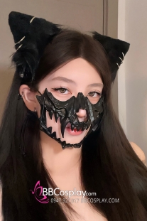 Mặt Nạ Halloween Đen Nữa Mặt Mẫu Mới 2023