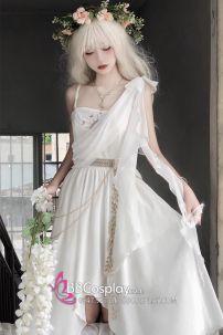 Đồ Thiên Sứ Ánh Sáng Nữ Thần Vải Voan Lụa Cao Cấp Thêu Hoạ Tiết