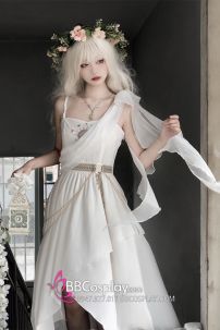 Đồ Thiên Sứ Ánh Sáng Nữ Thần Vải Voan Lụa Cao Cấp Thêu Hoạ Tiết