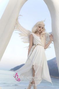 Đồ Thiên Sứ Ánh Sáng Nữ Thần Vải Voan Lụa Cao Cấp Thêu Hoạ Tiết