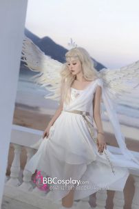 Đồ Thiên Sứ Ánh Sáng Nữ Thần Vải Voan Lụa Cao Cấp Thêu Hoạ Tiết