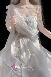 Đồ Thiên Sứ Ánh Sáng Nữ Thần Vải Voan Lụa Cao Cấp Thêu Hoạ Tiết