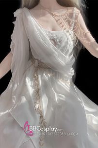 Đồ Thiên Sứ Ánh Sáng Nữ Thần Vải Voan Lụa Cao Cấp Thêu Hoạ Tiết