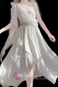 Đồ Thiên Sứ Ánh Sáng Nữ Thần Vải Voan Lụa Cao Cấp Thêu Hoạ Tiết