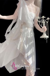 Đồ Thiên Sứ Ánh Sáng Nữ Thần Vải Voan Lụa Cao Cấp Thêu Hoạ Tiết