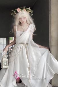 Đồ Thiên Sứ Ánh Sáng Nữ Thần Vải Voan Lụa Cao Cấp Thêu Hoạ Tiết