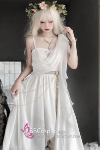 Đồ Thiên Sứ Ánh Sáng Nữ Thần Vải Voan Lụa Cao Cấp Thêu Hoạ Tiết