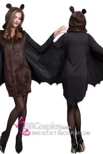 Bộ Phù Thuỷ Dơi Halloween Cho Nữ