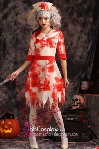 Bộ Zombie Y Tá Hoá Trang Halloween