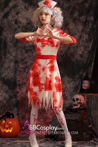 Bộ Zombie Y Tá Hoá Trang Halloween