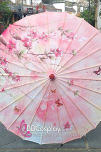 Dù Vải Hồng Phối Xanh