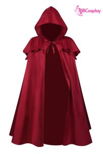 Áo Choàng Đỏ Có Bèo Vai Kèm Nón