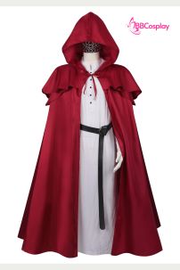 Áo Choàng Đỏ Có Bèo Vai Kèm Nón